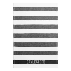 Daylesford Organic Aprons & Tea Towels>Black & White Stripe Tea Towel