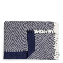 Daylesford Organic Throws & Cushions|Tableware>Borderline Blanket Navy