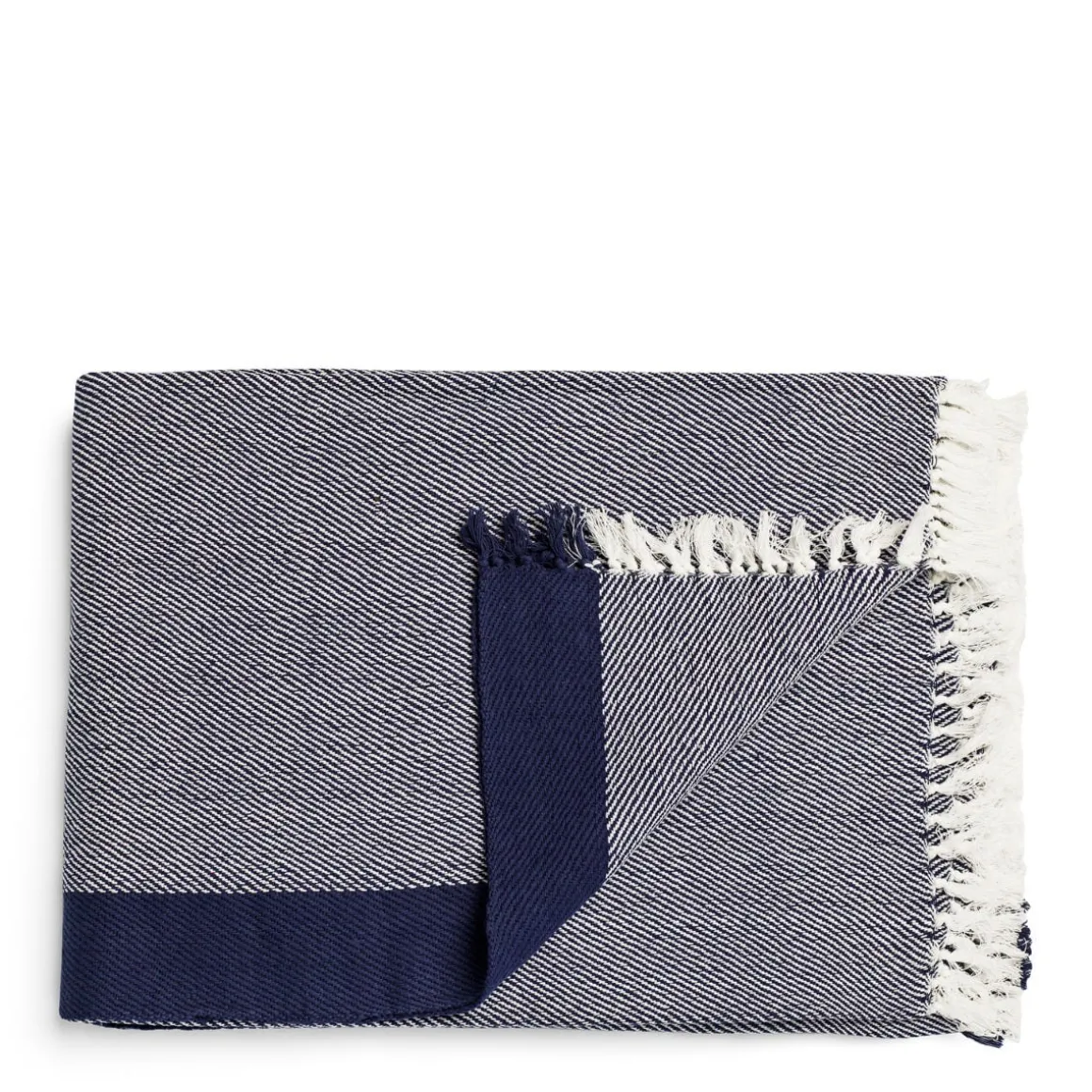 Daylesford Organic Throws & Cushions|Tableware>Borderline Blanket Navy