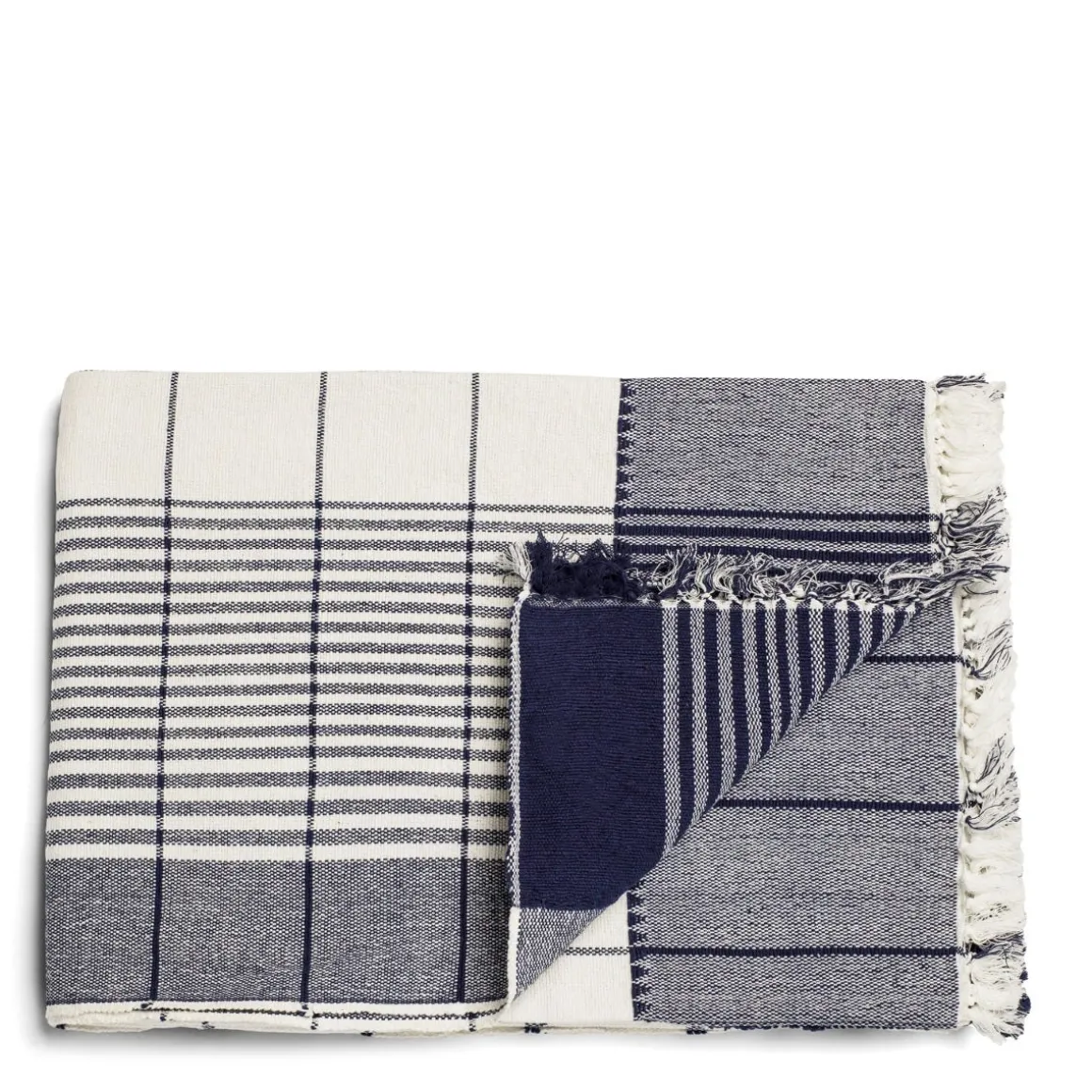 Daylesford Organic Throws & Cushions|Tableware>Checkmate Blanket Navy