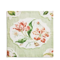 Daylesford Organic Table Linen|Tableware>Daylesford x Colefax Quince Garden Napkin in Green With Tulips