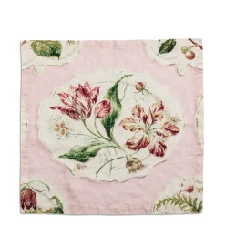 Daylesford Organic Table Linen|Tableware>Daylesford X Colefax Quince Garden Napkin in Pink with Tulip