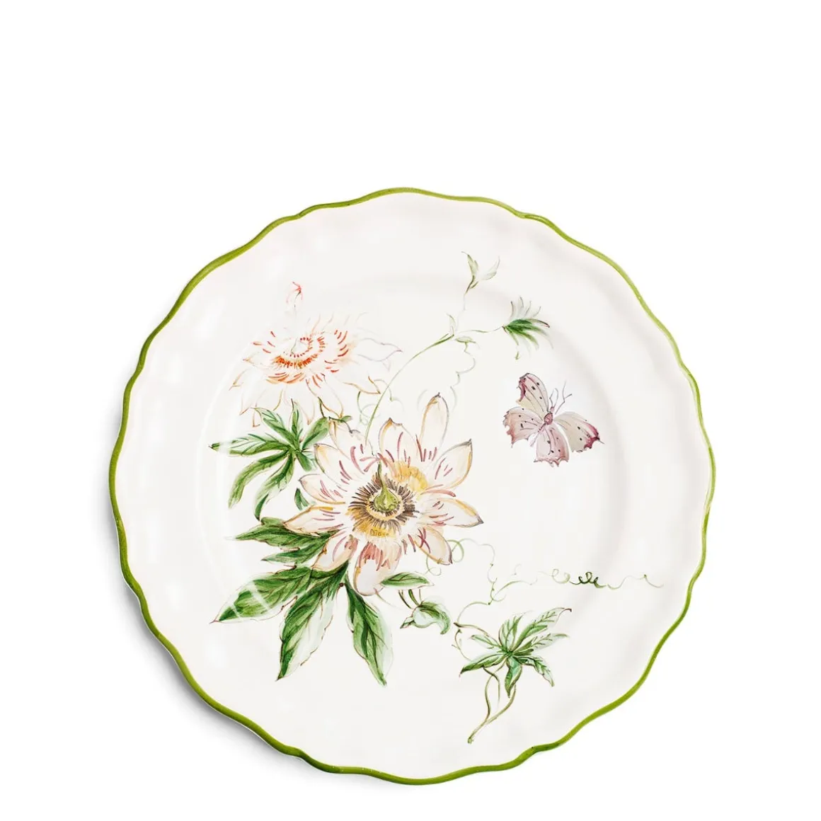 Daylesford Organic Tableware>Daylesford x Colefax Quince Garden Dinner Plate With Passion Flower