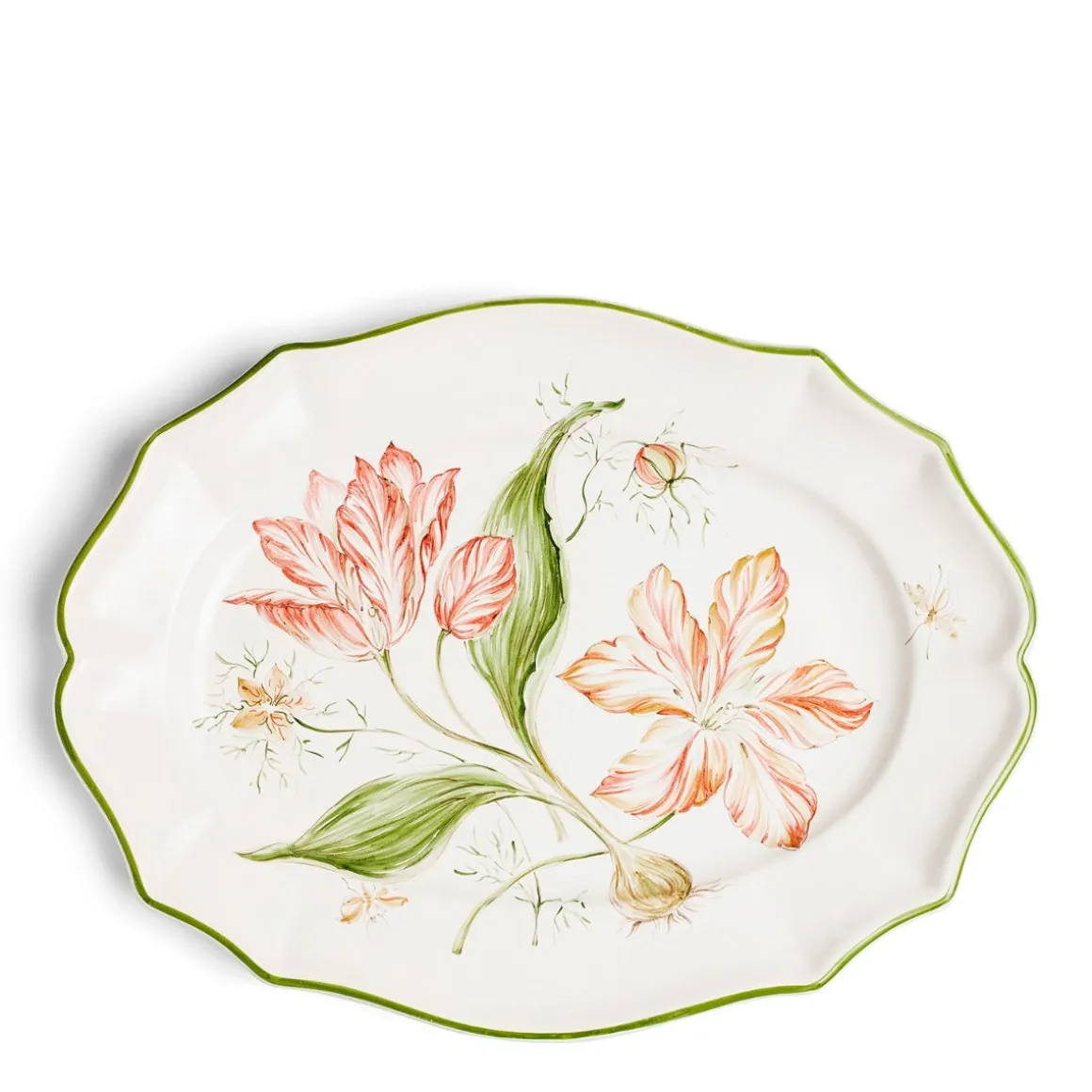 Daylesford Organic Tableware>Daylesford x Colefax Quince Garden Serving Plate With Pink Tulips