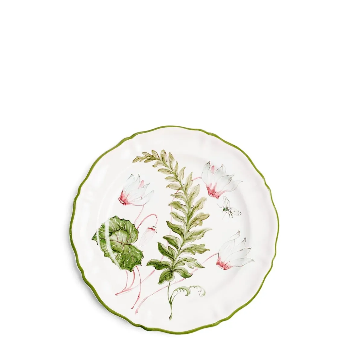 Daylesford Organic Tableware>Daylesford x Colefax Quince Garden Side Plate With Fern & Cyclamen
