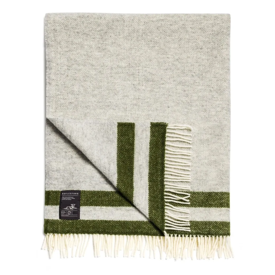 Daylesford Organic Throws & Cushions>Elmstead Wool Throw Double Stripe Grey