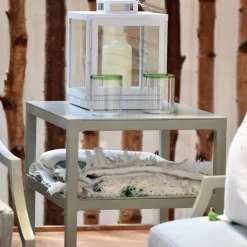 Daylesford Organic Garden Furniture>Kingham 2 Tier Side Table, Cotswold Green