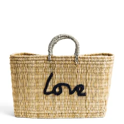 Daylesford Organic Bags & Baskets>Love Rectangle Basket Bag - Navy