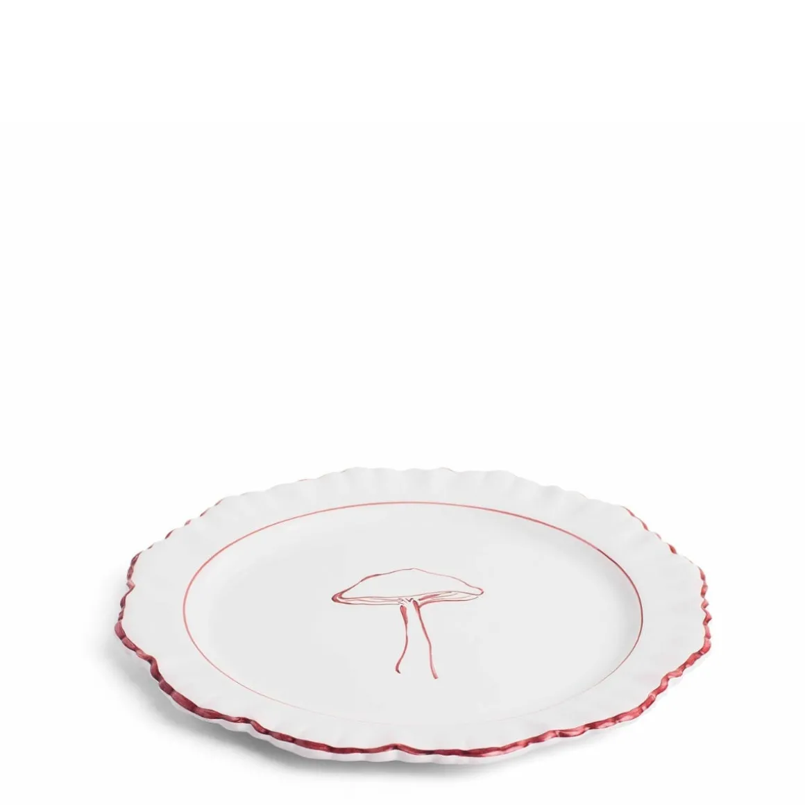 Daylesford Organic Tableware>Mushroom Parasol Plate Claret