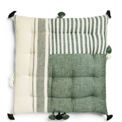 Daylesford Organic Throws & Cushions>Nila Dhaba Green Cushion