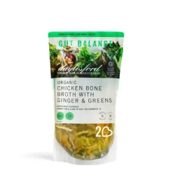 Daylesford Organic Ready To Cook Meals|Broths & Soups>Organic Chicken Bone Broth with Ginger & Greens