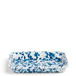 Daylesford Organic Tableware>Spaltter Large Rectangular Dish Blue Enamel