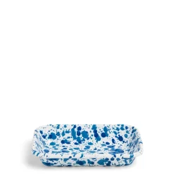 Daylesford Organic Tableware>Spaltter Small Rectangular Dish Blue Enamel