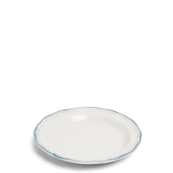 Daylesford Organic Tableware>Vintage Side Plate Double Blue Border