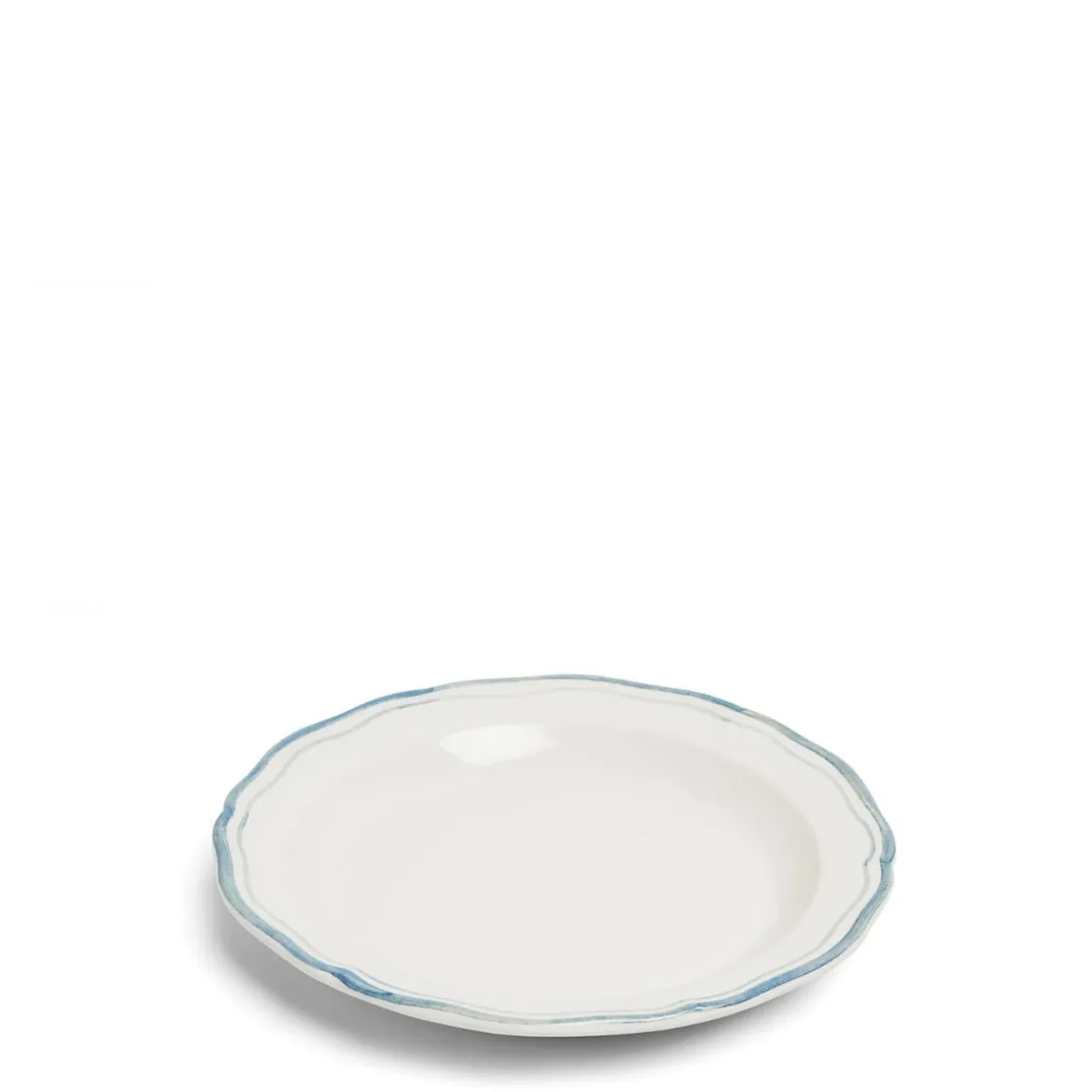 Daylesford Organic Tableware>Vintage Side Plate Double Blue Border