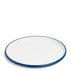 Daylesford Organic Tableware>White & Blue Enamel Pizza