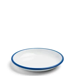Daylesford Organic Tableware>White & Blue Enamel Plate Large