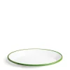 Daylesford Organic Tableware>White & Green Enamel Oval Plate