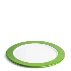 Daylesford Organic Tableware>White & Green Enamel Pizza Plate 32cm