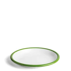 Daylesford Organic Tableware>White & Green Enamel Plate 26cm