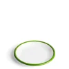 Daylesford Organic Tableware>White & Green Enamel Plate 20cm