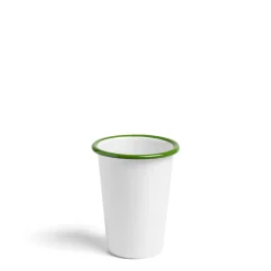 Daylesford Organic Tableware>White & Green Large Enamel Tumbler