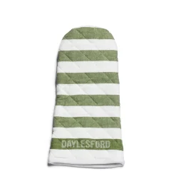 Daylesford Organic Aprons & Tea Towels>White & Green Stripe Oven Glove