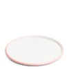 Daylesford Organic Tableware>White & Pink Enamel Pizza Plate 32cm