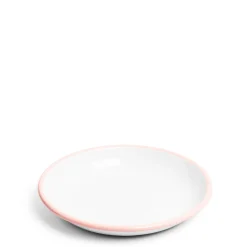 Daylesford Organic Tableware>White & Pink Enamel Plate 26cm