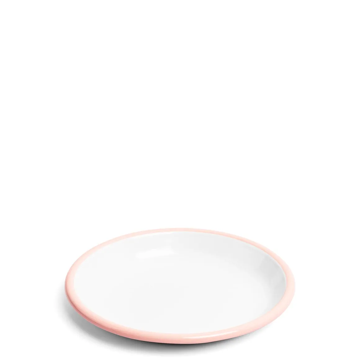 Daylesford Organic Tableware>White & Pink Enamel Plate 20cm