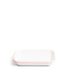Daylesford Organic Tableware>White & Pink Enamel Rectangular Dish 21cm