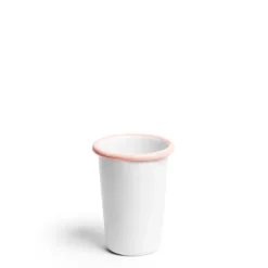 Daylesford Organic Tableware>White & Pink Large Enamel Tumbler