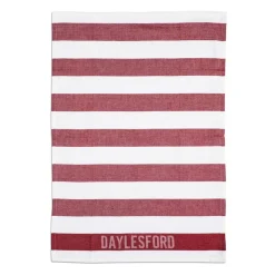 Daylesford Organic Aprons & Tea Towels>White & Red Stripe Tea Towel