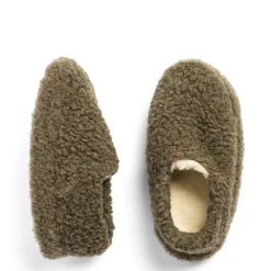 Daylesford Organic Clothing>Wool Slippers Khaki
